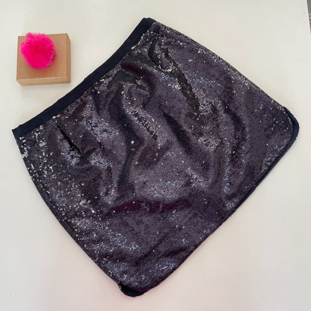 J. Crew Sequenced Mini Skirt Navy 8